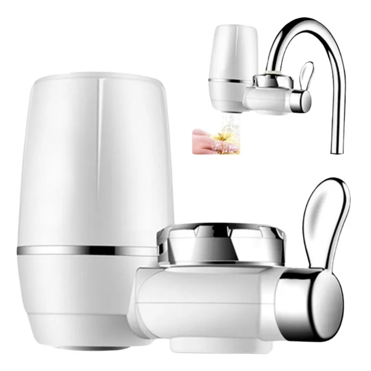 Purificadores De Agua Filtros Con Piedras Minerales Grifo Blanco No Requiere Corriente