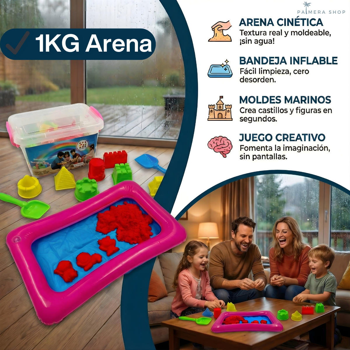 Arena Kinetica Cinetica Magica Moldeable Para Niños Kit