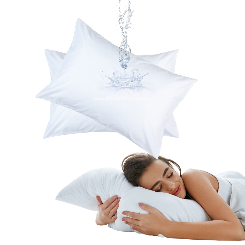 Funda Protector Impermeable Forro Para Almohadas Antifluidos Blanco Liso