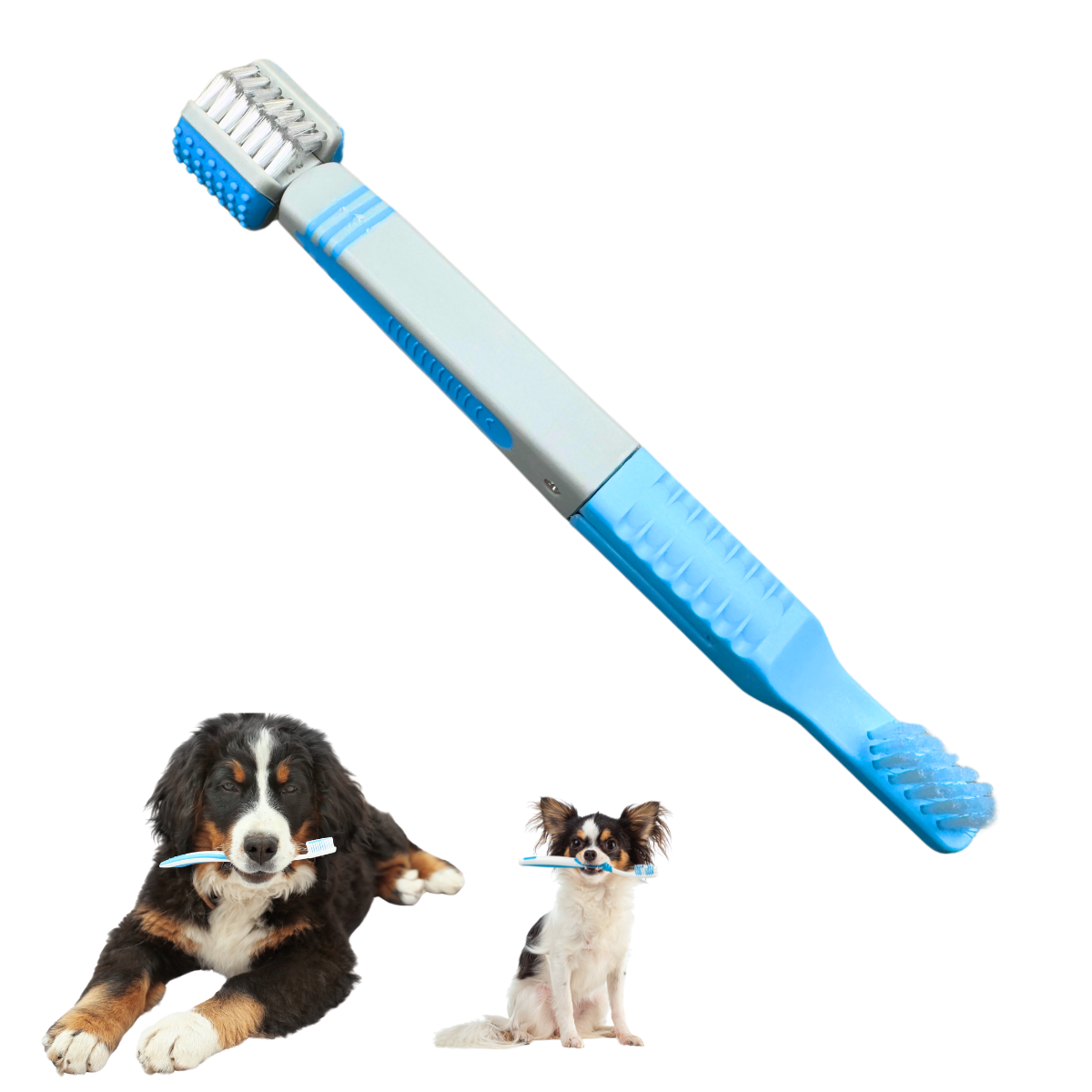 Cepillo De Dientes Para Mascota Limpiador Perro Gato Azul/gris