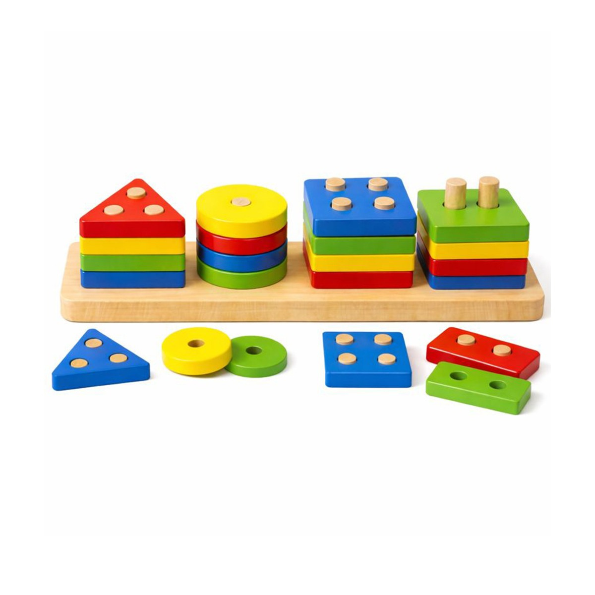Juegos Didacticos Montessori Para Encajar Torre De Figuras Multicolor