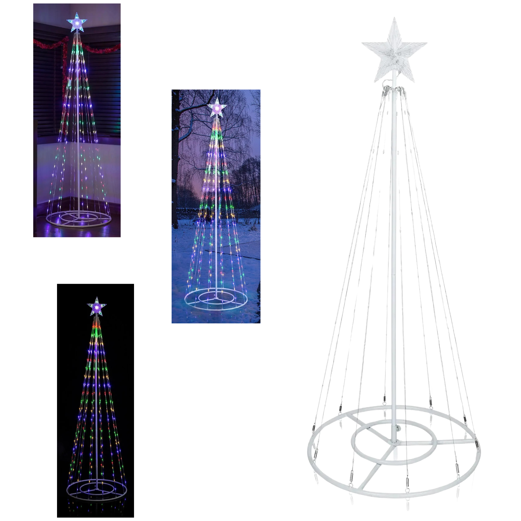 Arbol De Navidad Led Con Luces Integradas Plegable Estrella