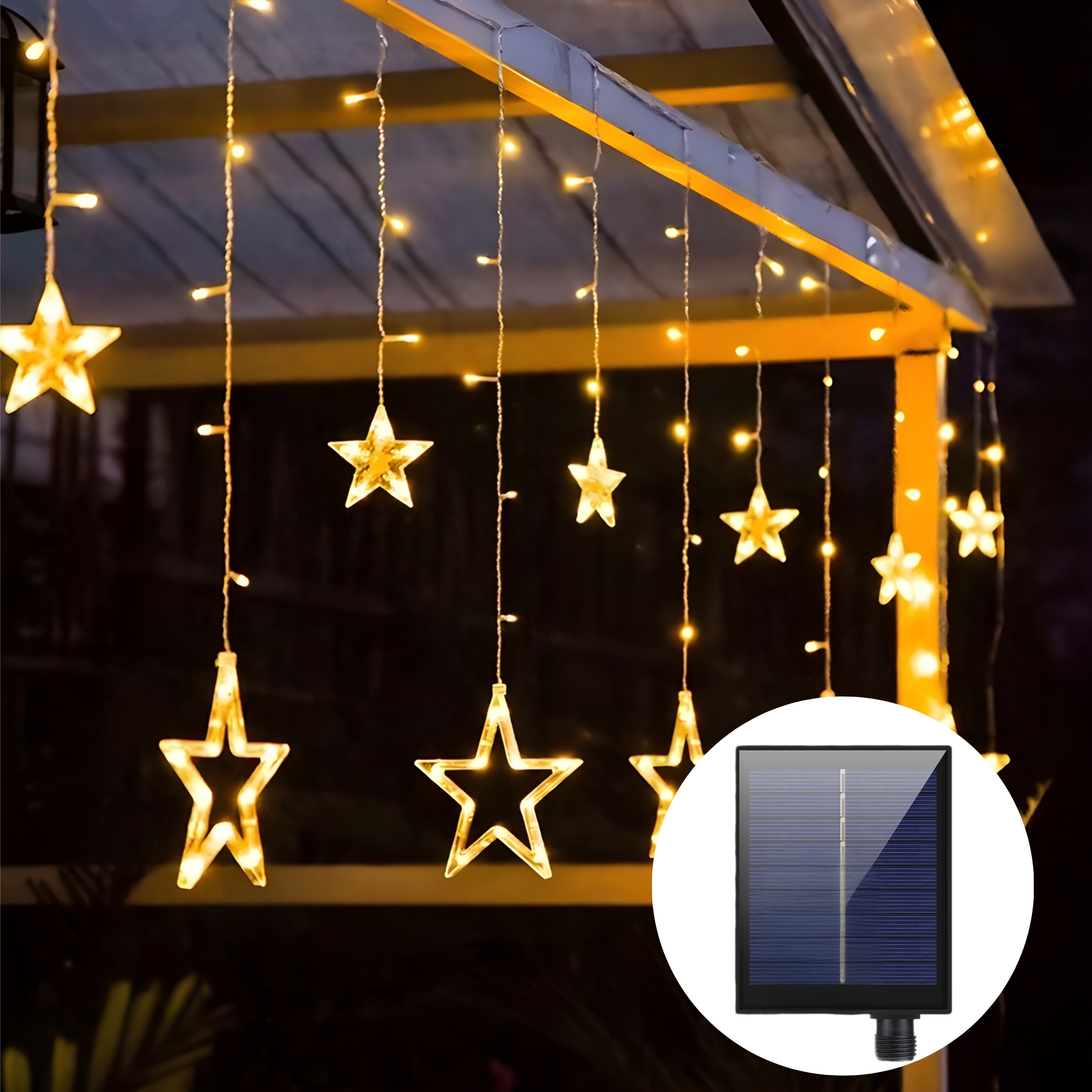 Luces Navidenas Solares Led Para Exteriores Lluvia Cortina