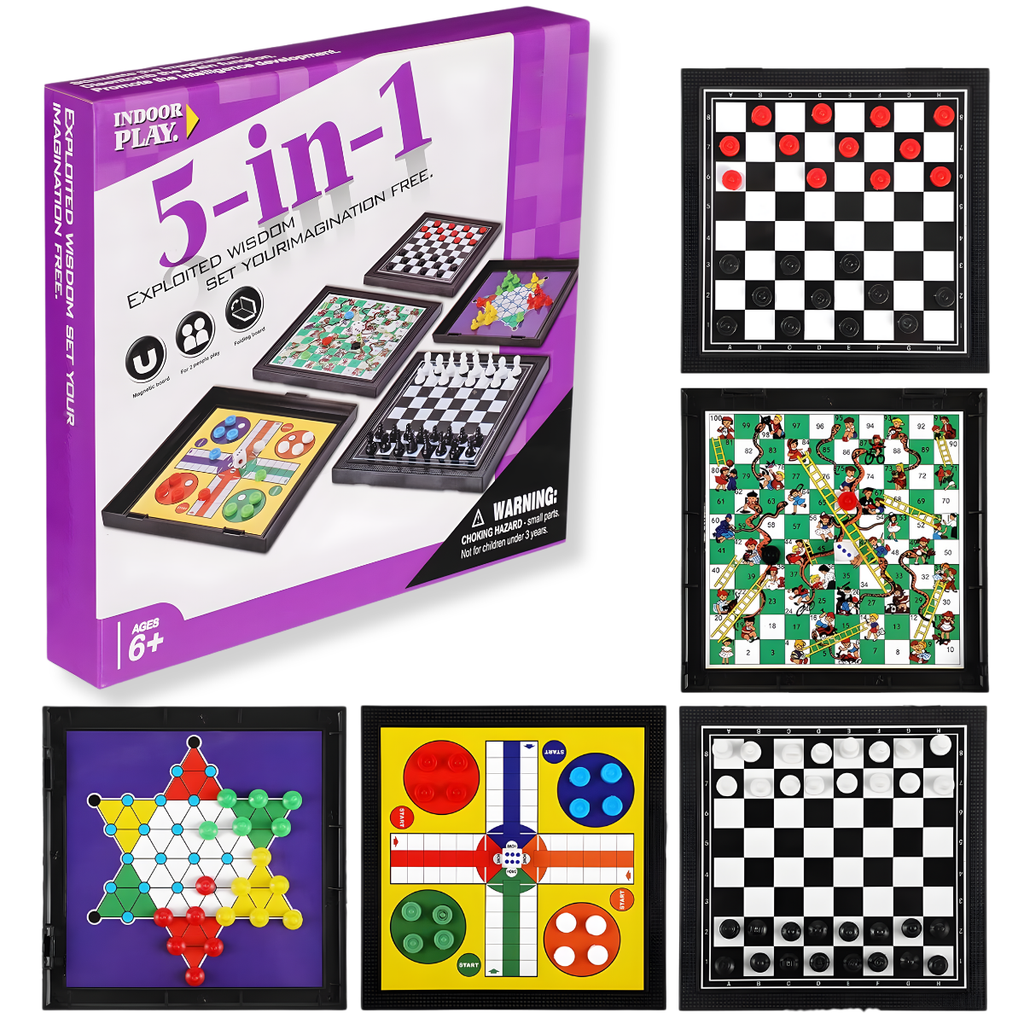 Mini Ajedrez Tablero Magnetico Juegos De Mesa Estrategia 5-1 Blanco