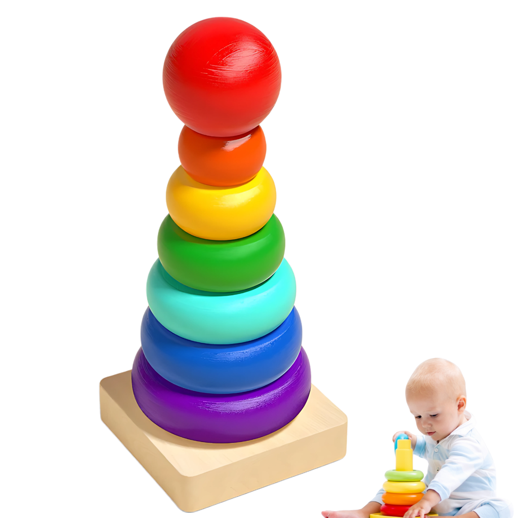 Torre De Aros Didacticos Juegos Montessori Para Encajar Multicolor