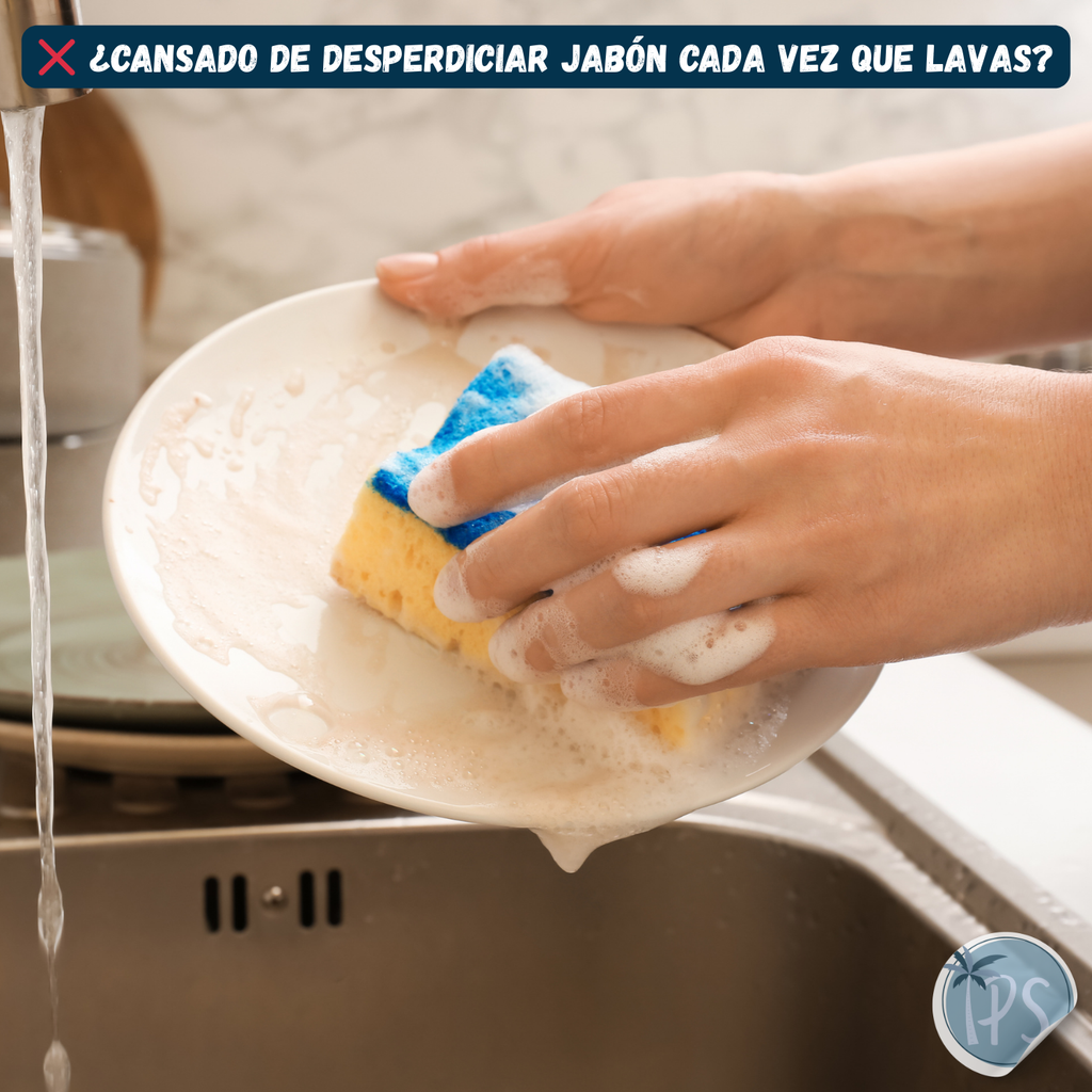 Dispensador Jabón Líquido WinCheers 369ml Con Esponja Manual Antideslizante