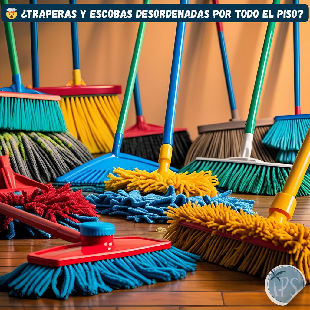 Organizador De Escobas Y Traperos Soporte Porta Trapeadores