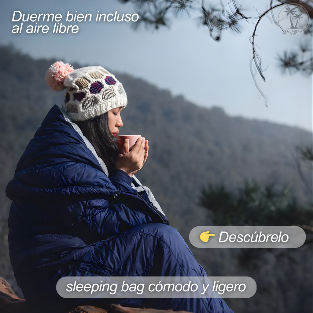 Sleeping Bag Para Camping Cama Colchon Saco De Dormir Bolsa Azul Derecho