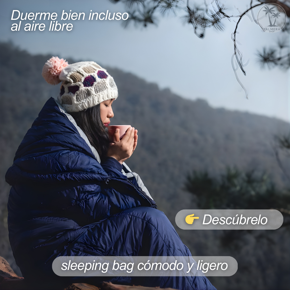 Sleeping Bag Para Camping Cama Colchon Saco De Dormir Bolsa Azul Derecho