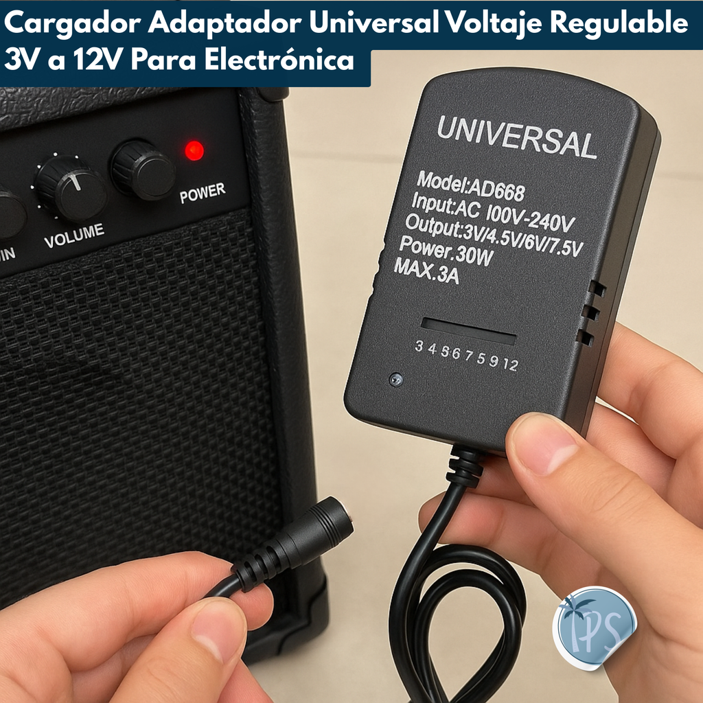 Adaptador De Corriente Universal 12v - 3v Toma Regulada 3v-12v
