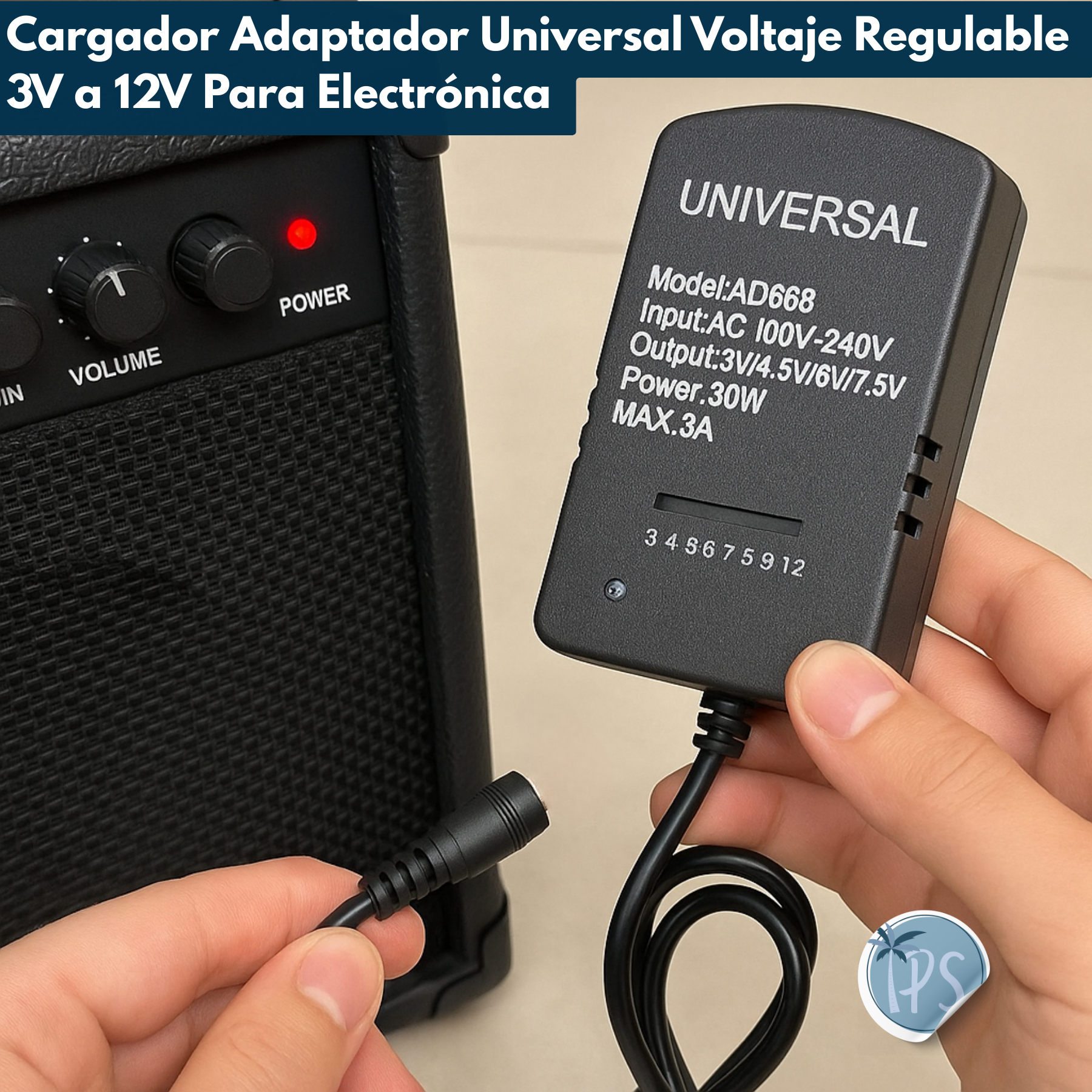 Adaptador De Corriente Universal 12v - 3v Toma Regulada 3v-12v