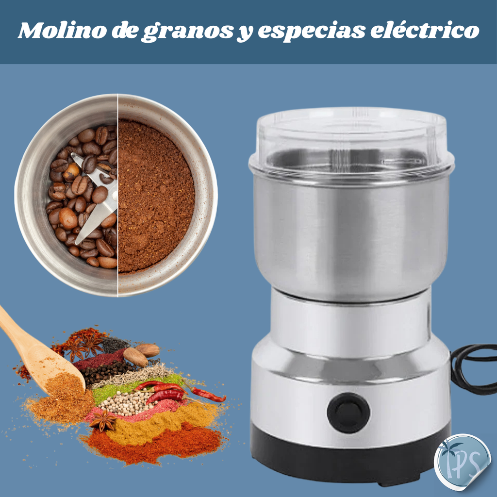 Molino Electrico Moledor De Cafe Maquina Molinillo Para Café Gris.
