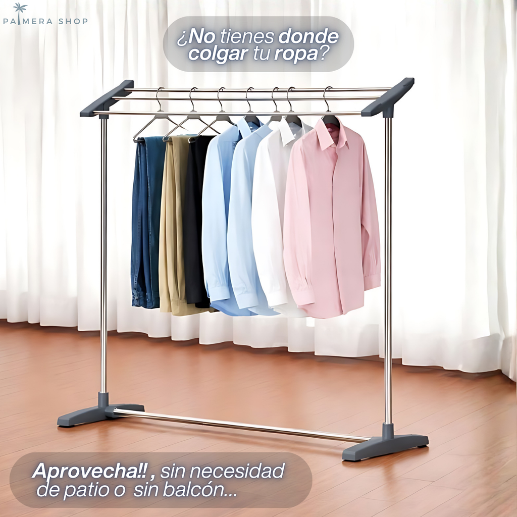 Tendedero Piso Ropa Plegable Colgadores Soporte Apartamento Gris