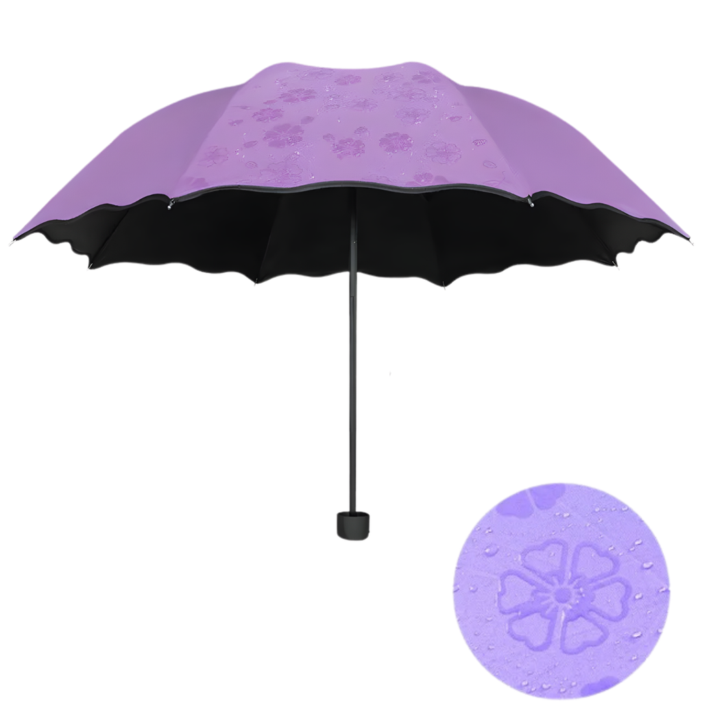 Paraguas Plegable Sombrillas Mujer Pequeña Con Proteccion Uv Morado