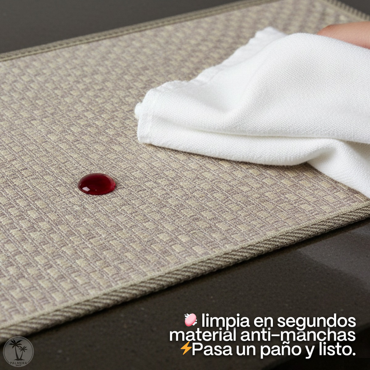 Individuales De Mesa Para Comedor Manteles Lavables Set X 6 Café Moderno