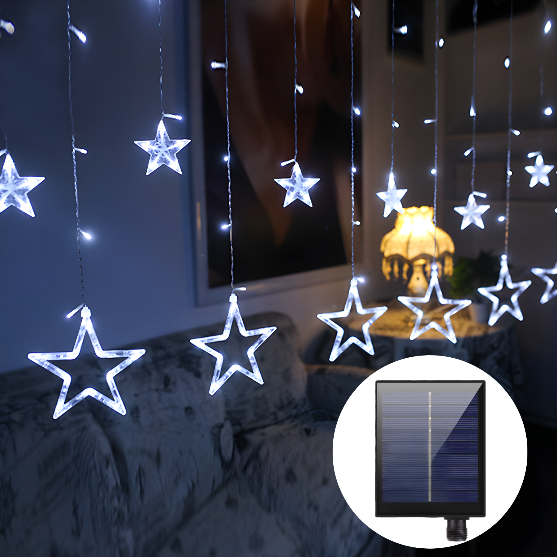 Luces Navidenas Solares Led Para Exteriores Lluvia Cortina