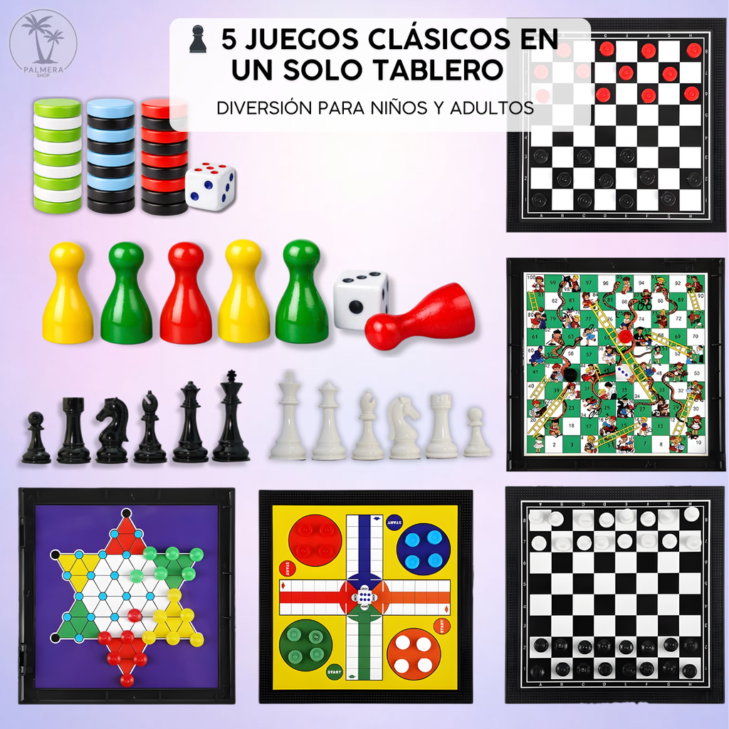 Mini Ajedrez Tablero Magnetico Juegos De Mesa Estrategia 5-1 Blanco
