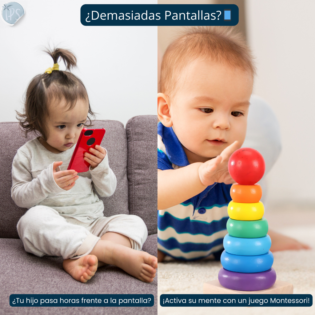 Torre De Aros Didacticos Juegos Montessori Para Encajar Multicolor
