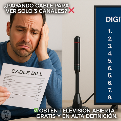 Antena Aerea Tdt Para Tv Digital Potente De Interior Hdtv