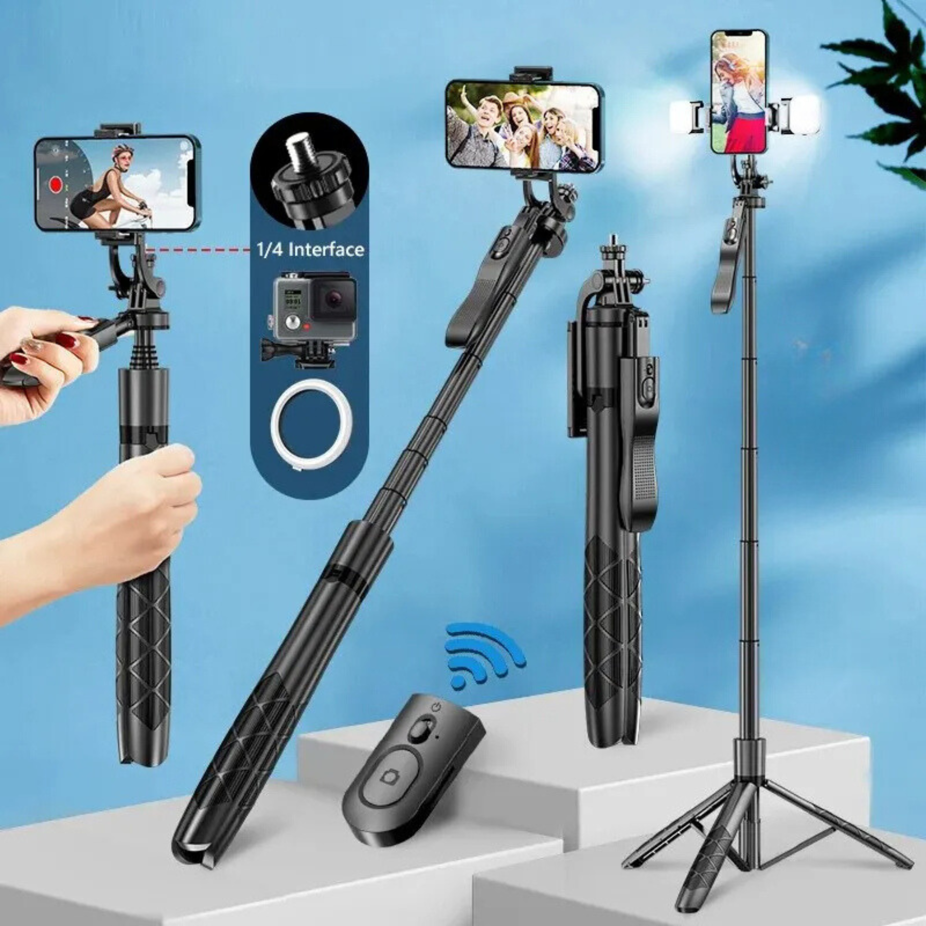 Tripode Para Celular Camara Ajustable Profesional Bluetooth 4.4 Calificación 4.4 de 5. 12 opiniones. (12)