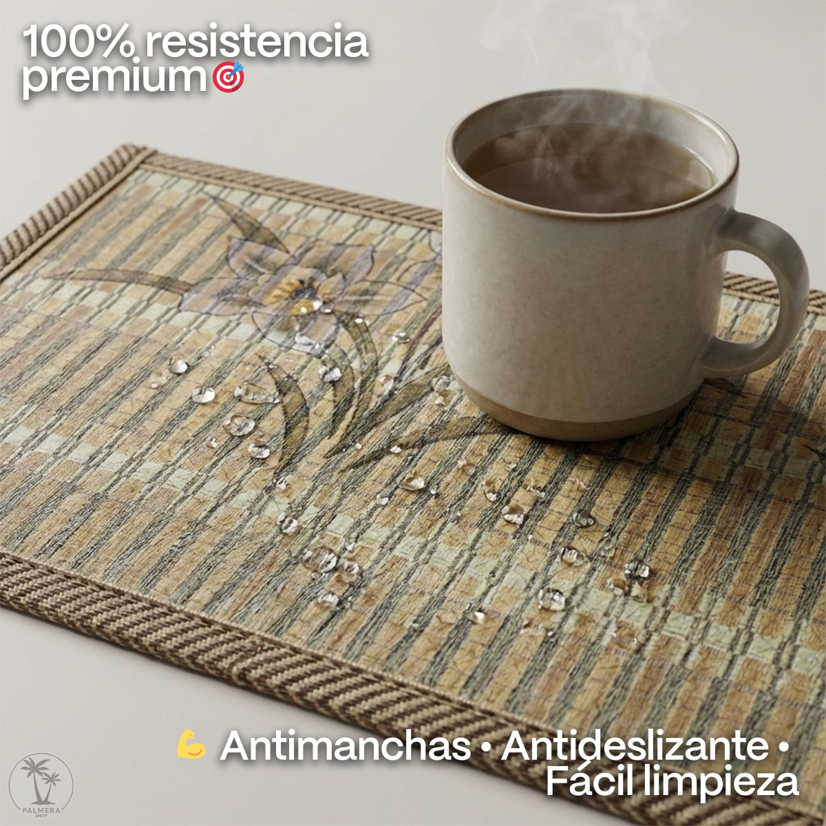 Individuales De Mesa Para Comedor Manteles Lavables Set X 6 Café Moderno
