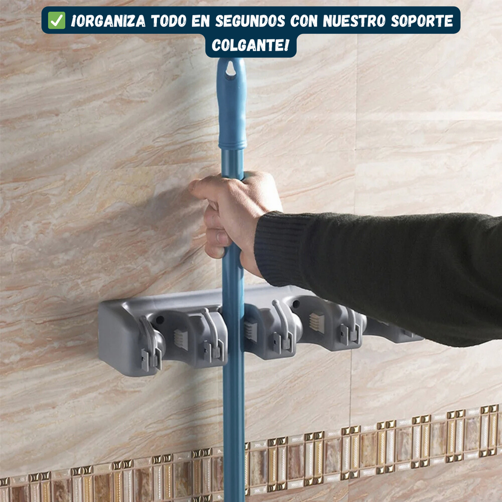 Organizador De Escobas Y Traperos Soporte Porta Trapeadores