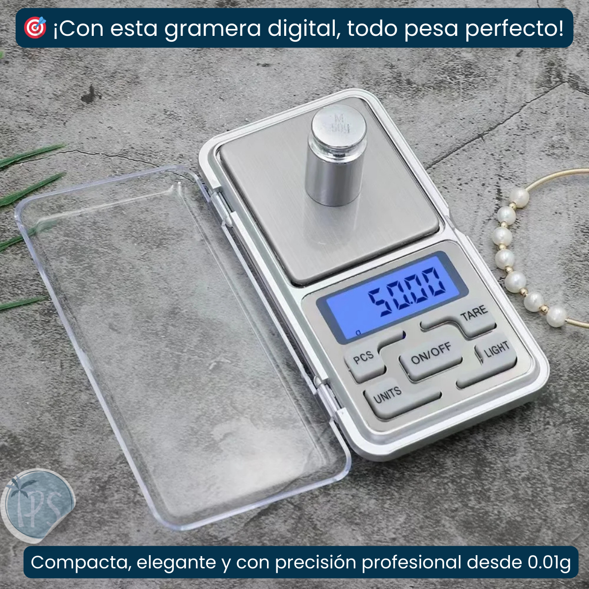 Gramera Balanza Para Miligramos Digital Bascula De Cocina Gris 500 G