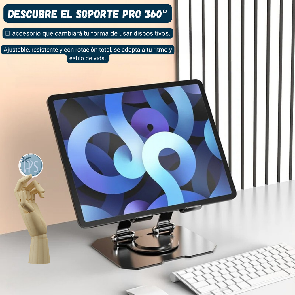 Soporte De Escritorio Para Tablets Celular Base Metalico Gris