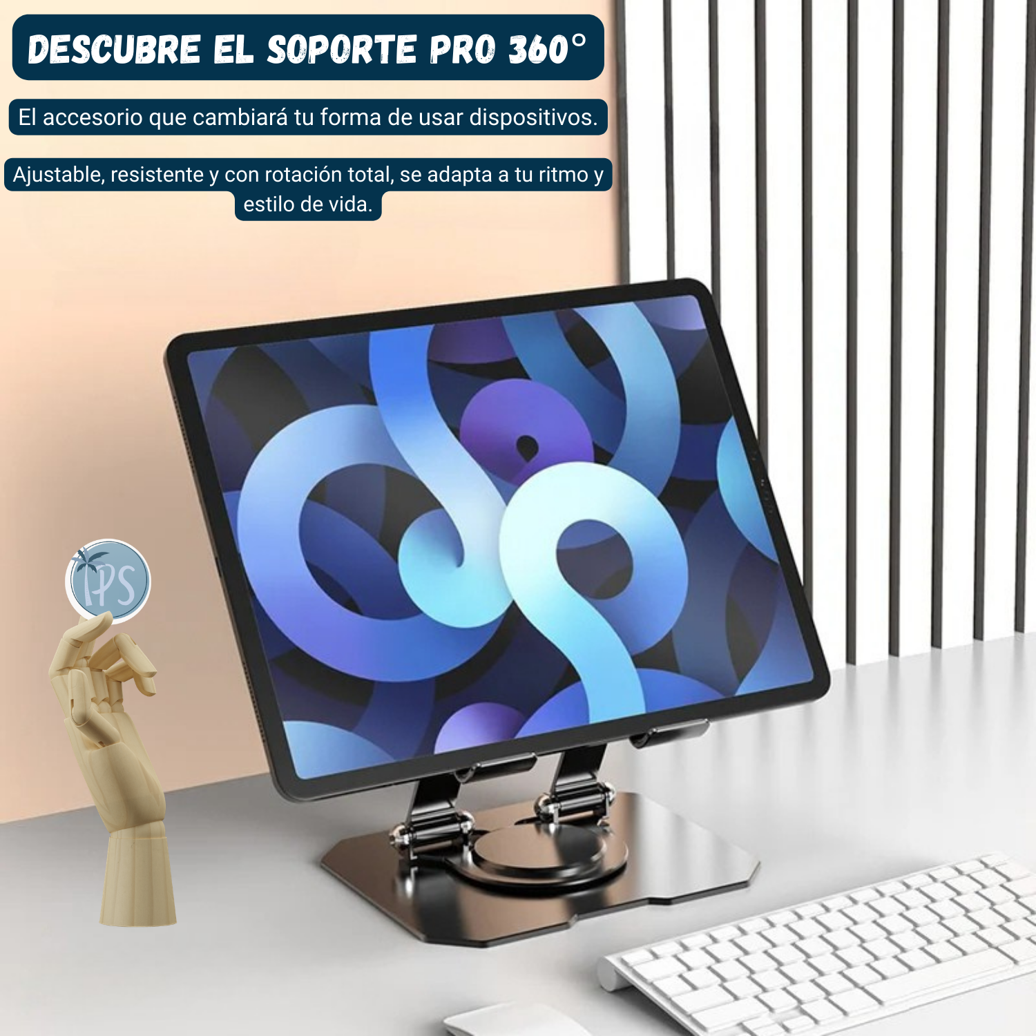 Soporte De Escritorio Para Tablets Celular Base Metalico Gris