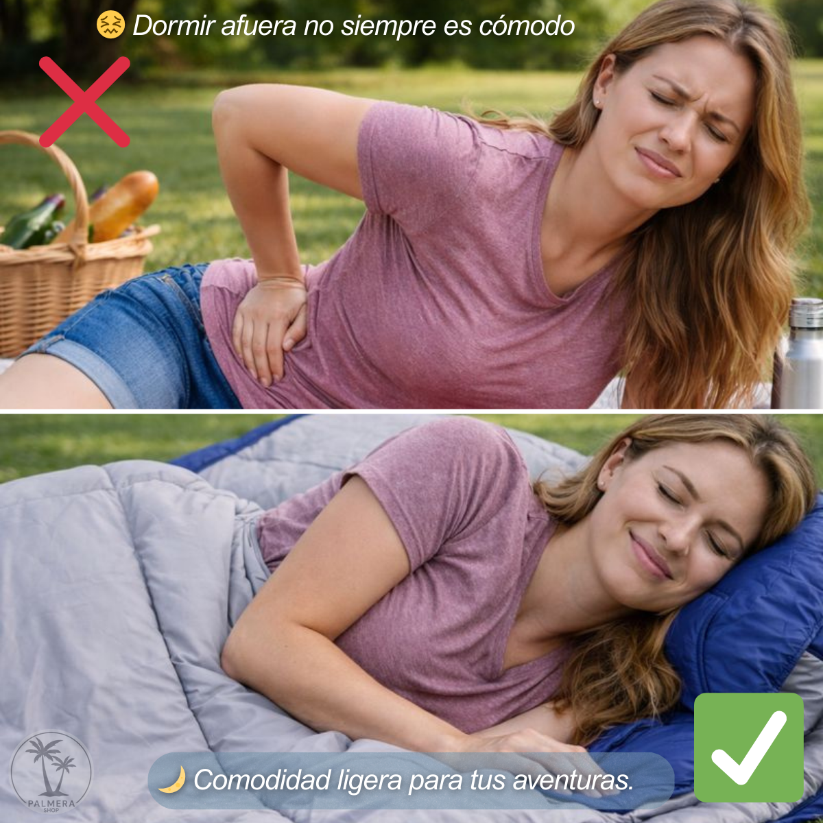 Sleeping Bag Para Camping Cama Colchon Saco De Dormir Bolsa Azul Derecho