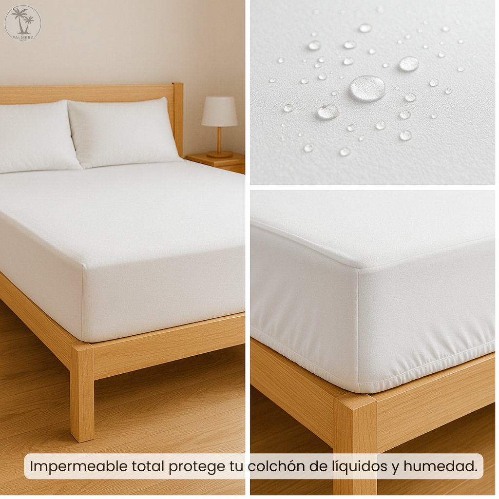 Forro Colchon Protector De Colchón Impermeable Semidoble + F Blanco Impermeable Semidoble 190x120 cm