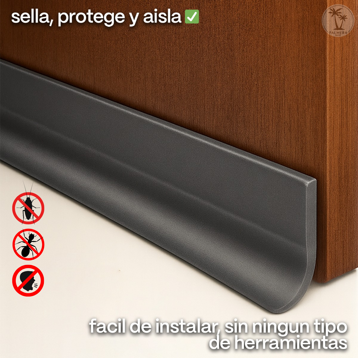 Burlete Protector De Puerta Anticucarachas Polvo Tapon Sello