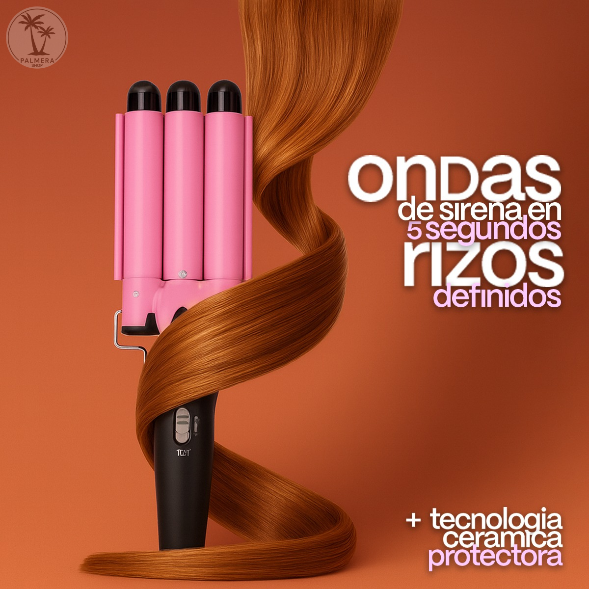 Pinza Rizadora De Cabello Waflera Rizador Sirena Ondulador