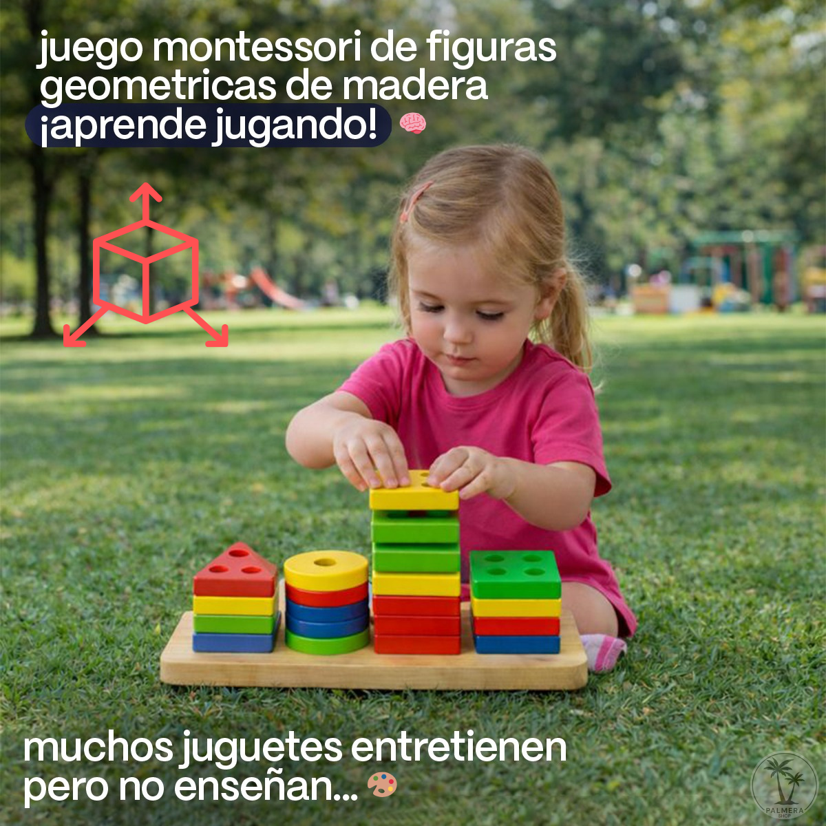 Juegos Didacticos Montessori Para Encajar Torre De Figuras Multicolor