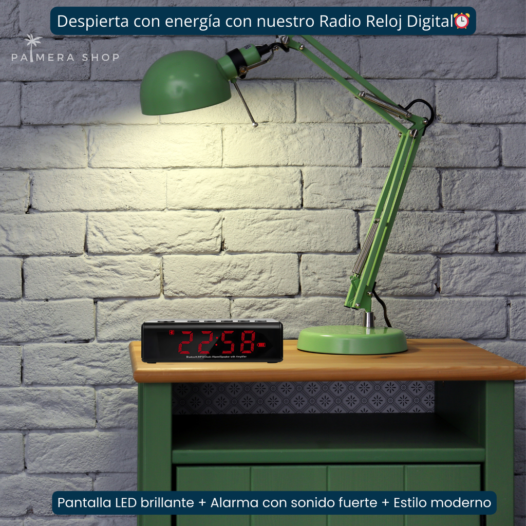 Radio Despertadores Reloj Despertador Digital De Mesa Am Fm Negro 110