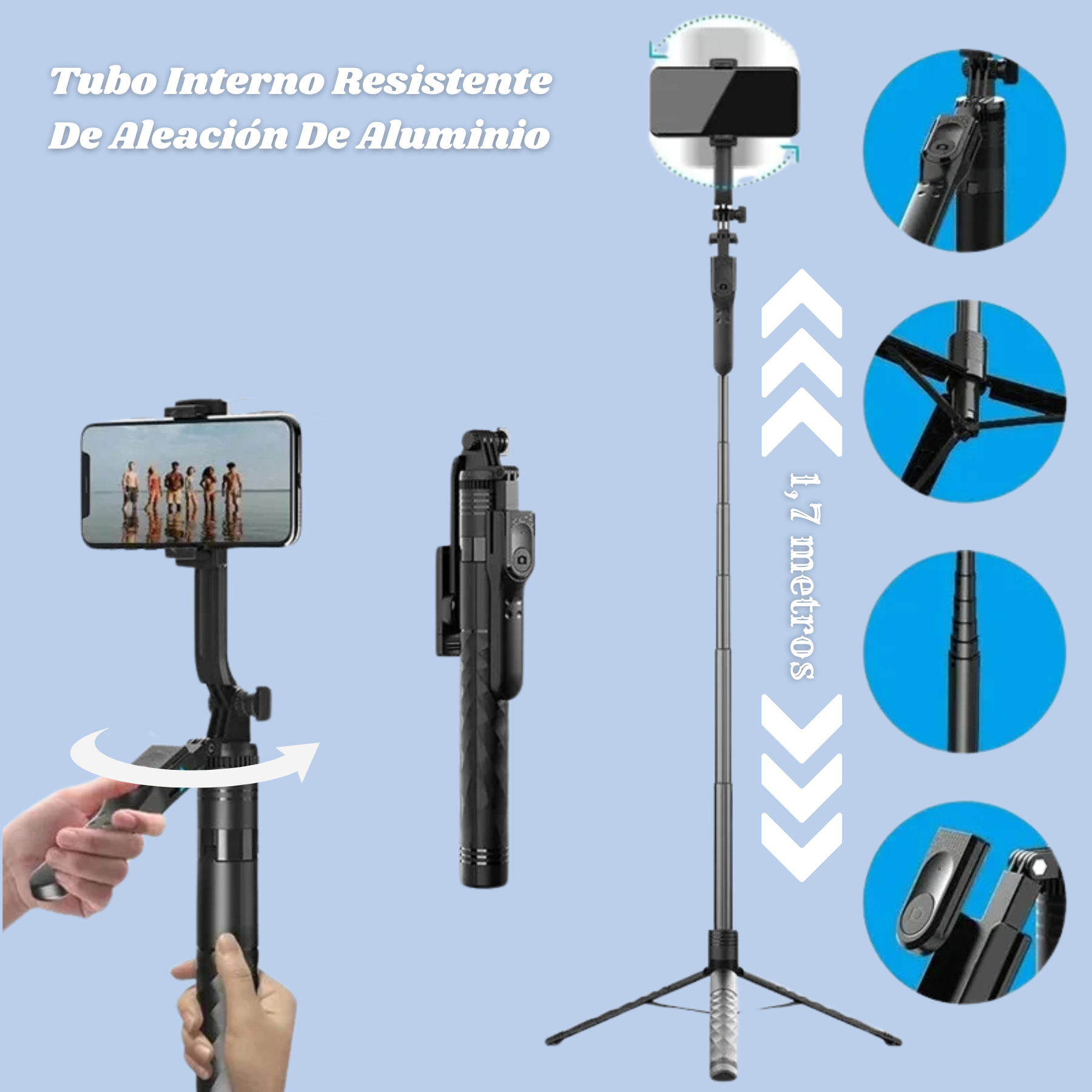 Tripode Para Celular Camara Ajustable Profesional Bluetooth 4.4 Calificación 4.4 de 5. 12 opiniones. (12)
