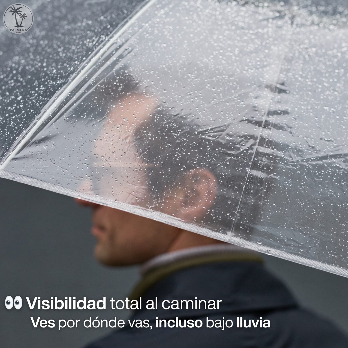 Sombrilla Transparente Grande Paraguas Automatico Finas