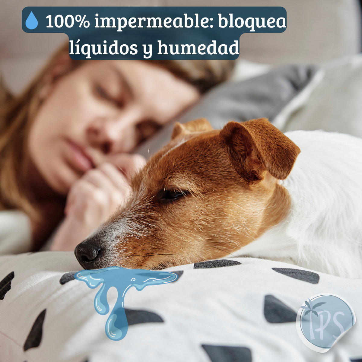 Funda Protector Impermeable Forro Para Almohadas Antifluidos Blanco Liso