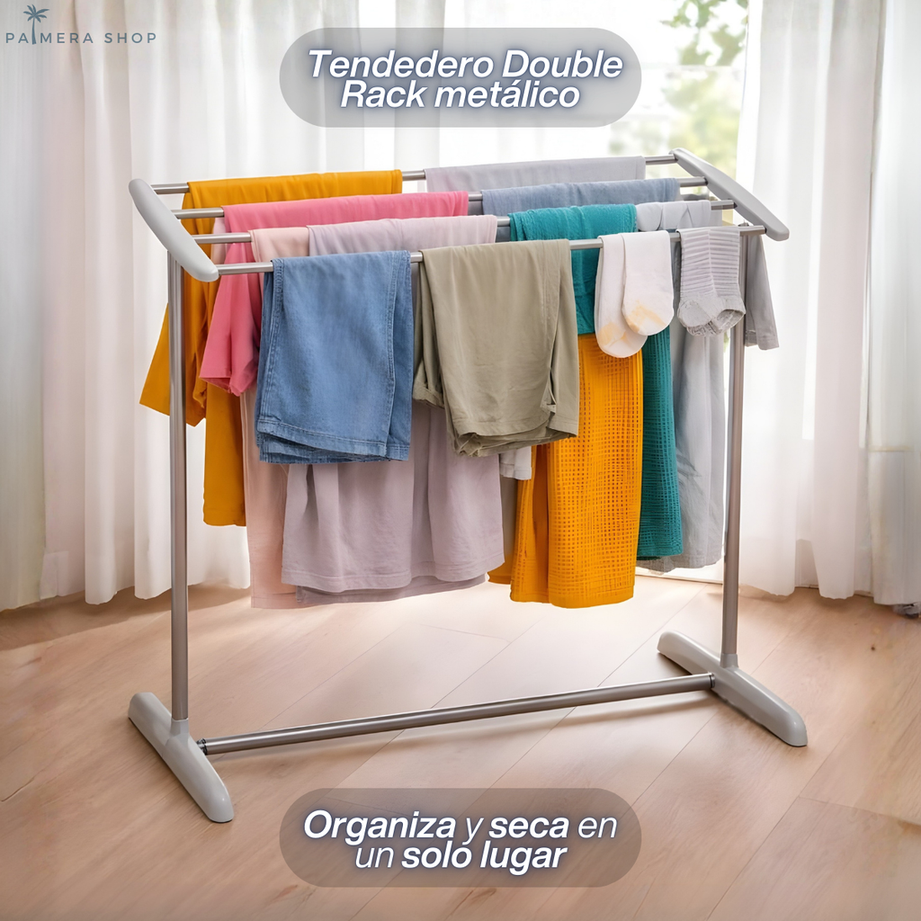 Tendedero Piso Ropa Plegable Colgadores Soporte Apartamento Gris