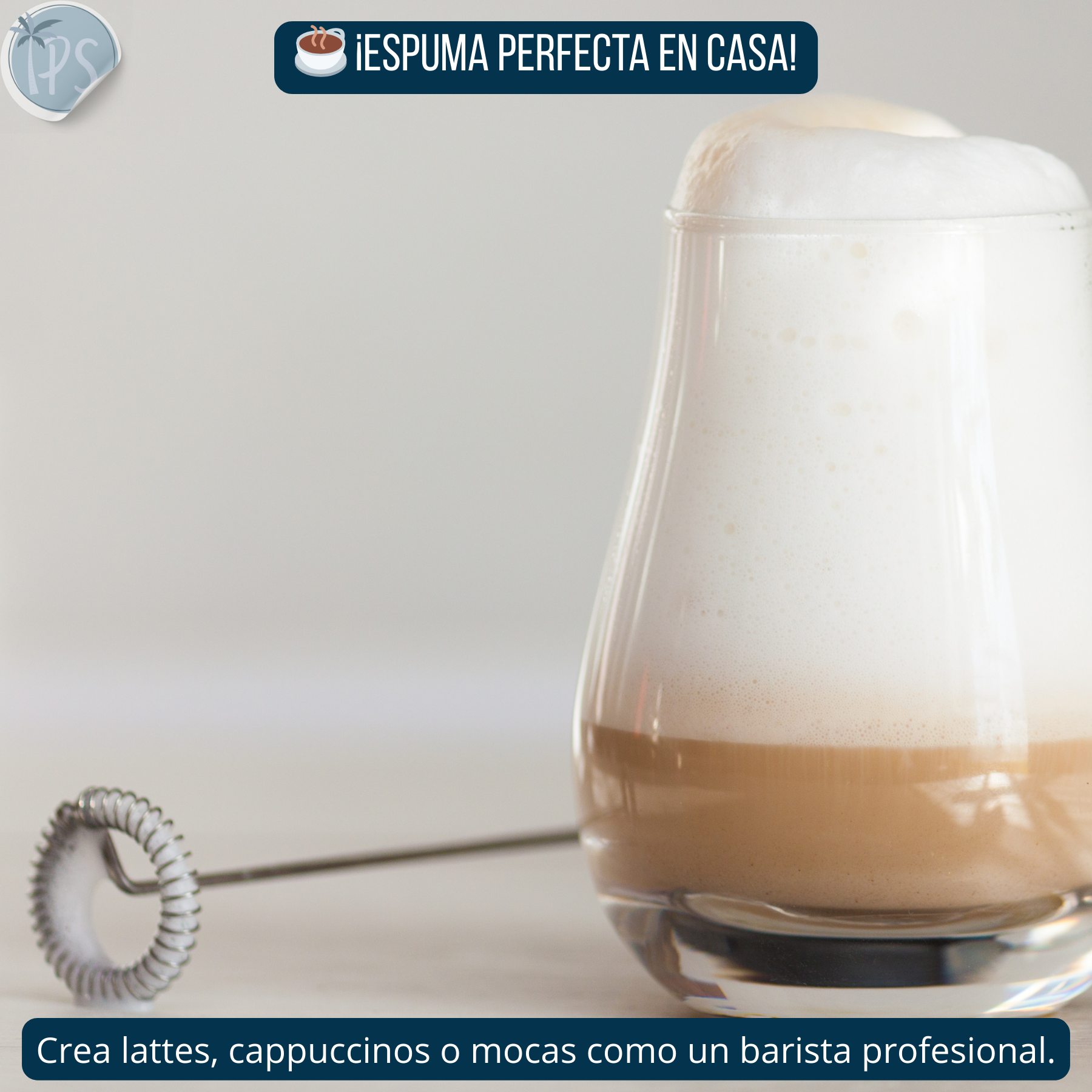 Batidor Eléctrico Portátil Mezclador Espuma Café Leche Huevo Gris Pila Aa 1500rpm