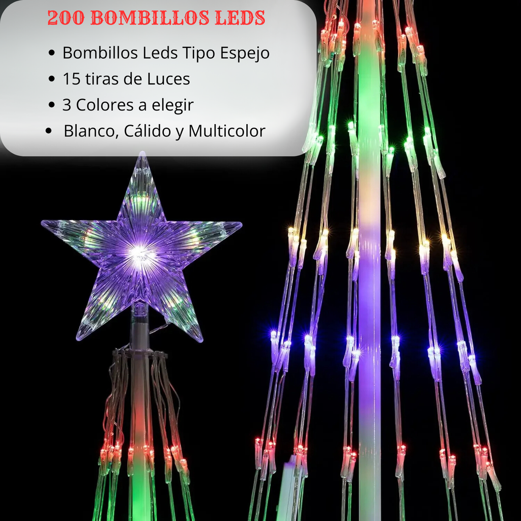 Arbol De Navidad Led Con Luces Integradas Plegable Estrella