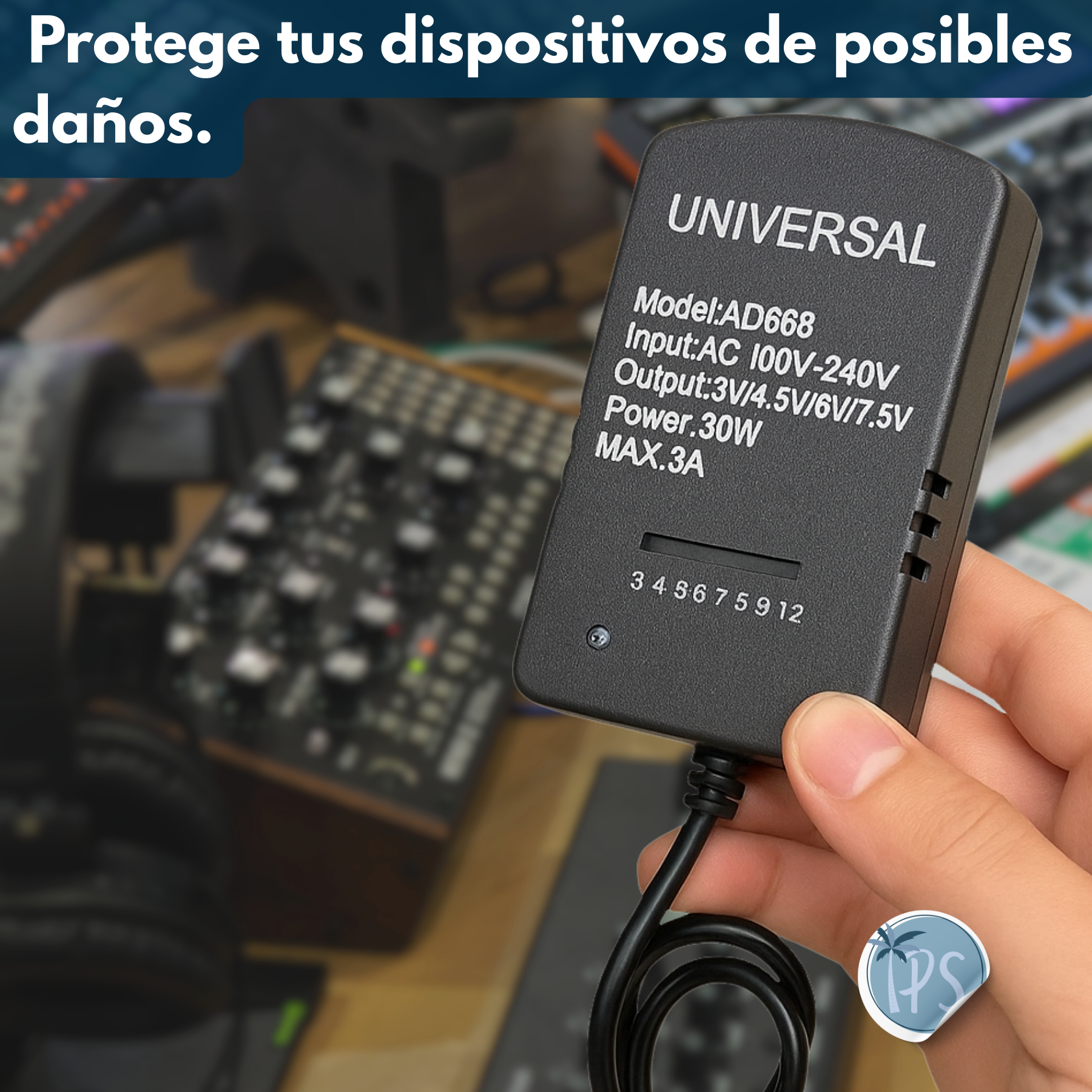 Adaptador De Corriente Universal 12v - 3v Toma Regulada 3v-12v