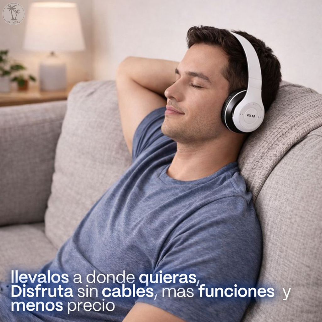 Audifonos Bluetooth Diadema Con Micrófono Auriculares Negro