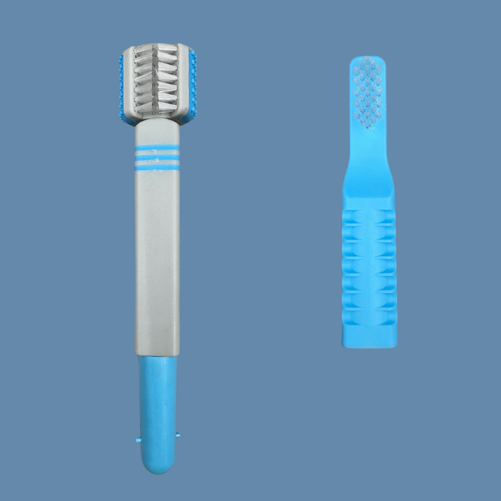 Cepillo De Dientes Para Mascota Limpiador Perro Gato Azul/gris