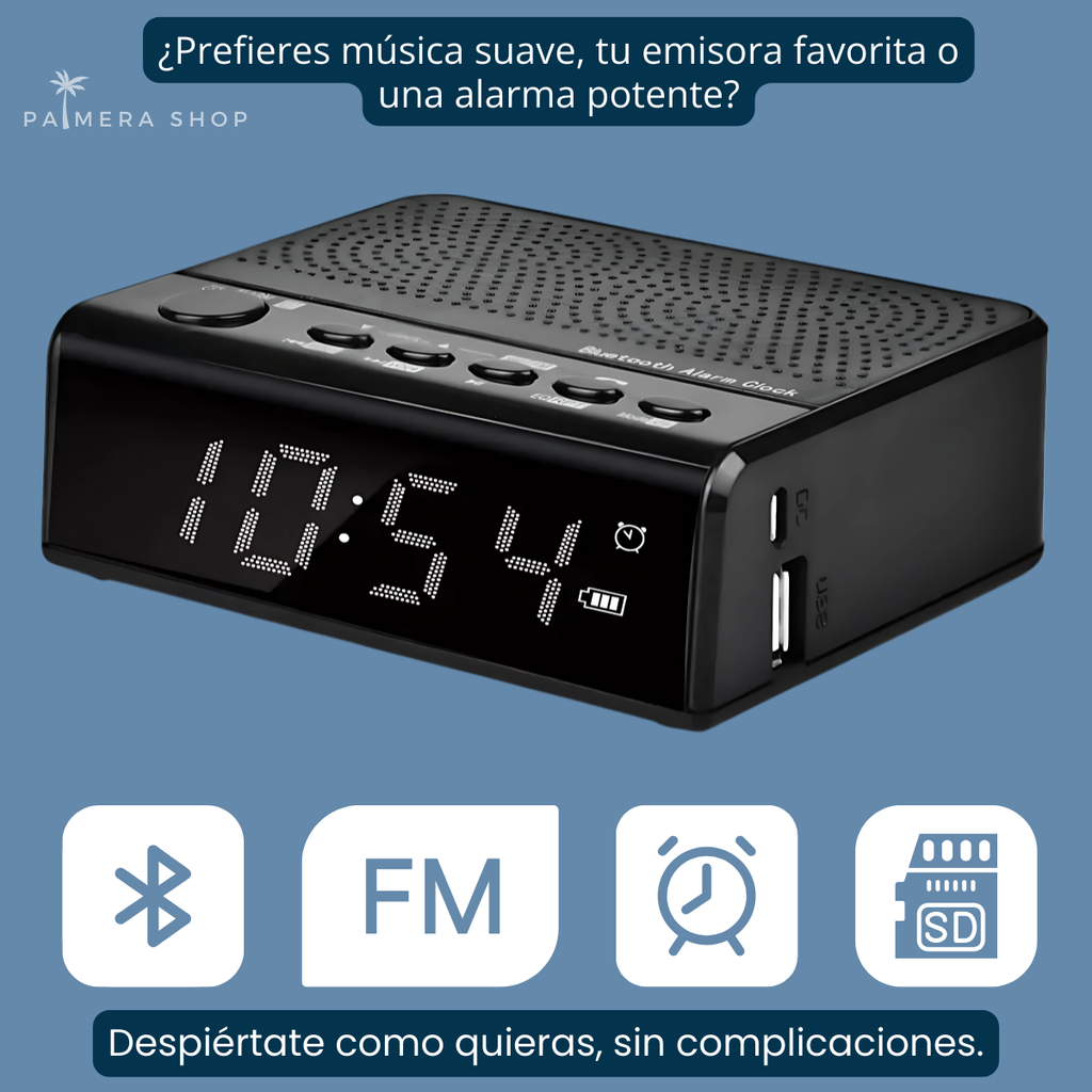Radio Despertadores Reloj Despertador Digital De Mesa Am Fm Negro 110