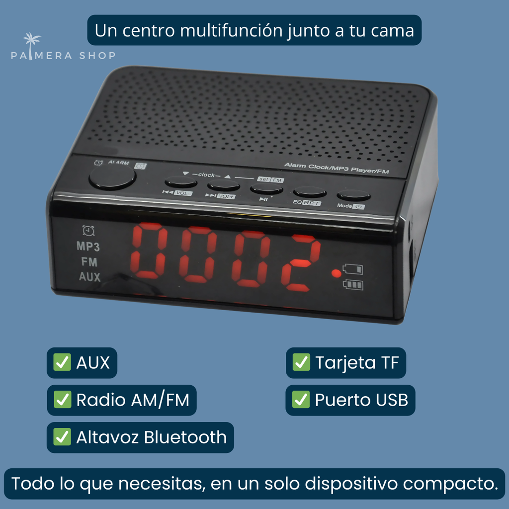 Radio Despertadores Reloj Despertador Digital De Mesa Am Fm Negro 110