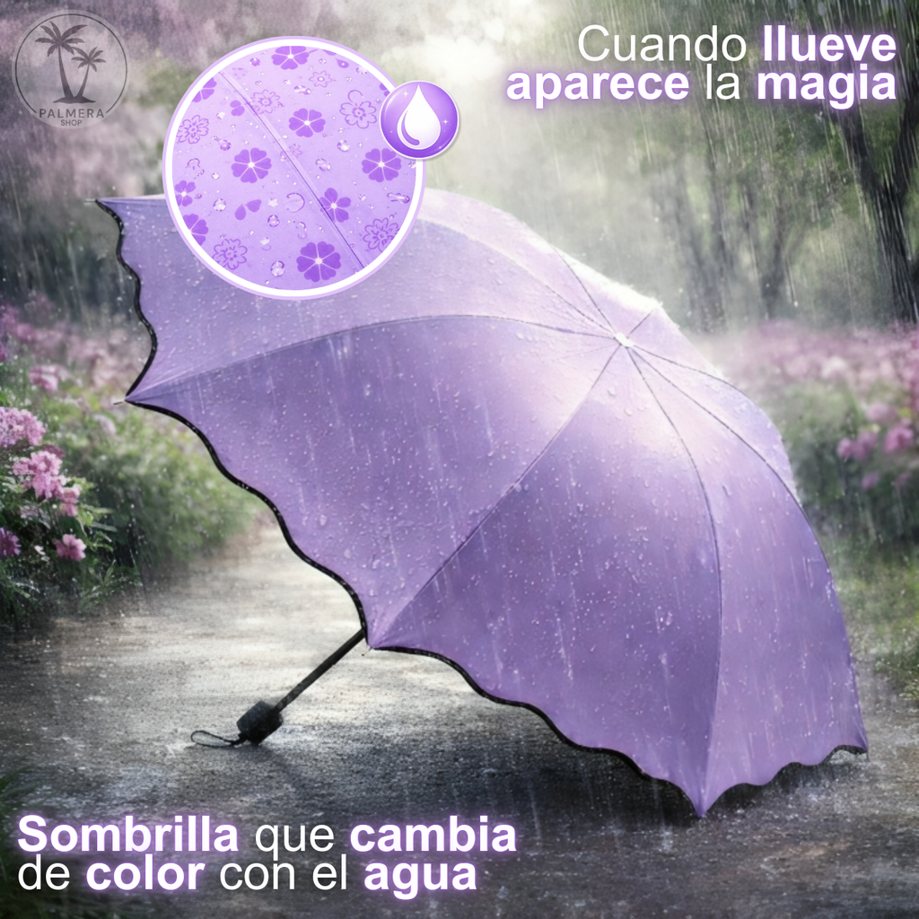 Paraguas Plegable Sombrillas Mujer Pequeña Con Proteccion Uv Morado