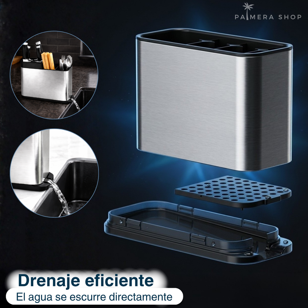 Organizador De Cubiertos Porta Cubiertero Escurridor Cajon