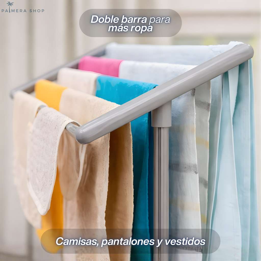 Tendedero Piso Ropa Plegable Colgadores Soporte Apartamento Gris