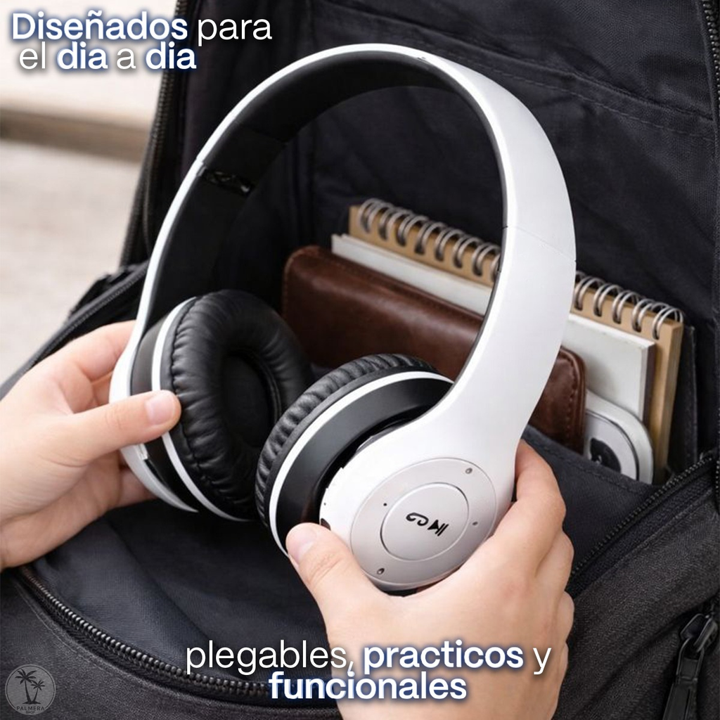 Audifonos Bluetooth Diadema Con Micrófono Auriculares Negro